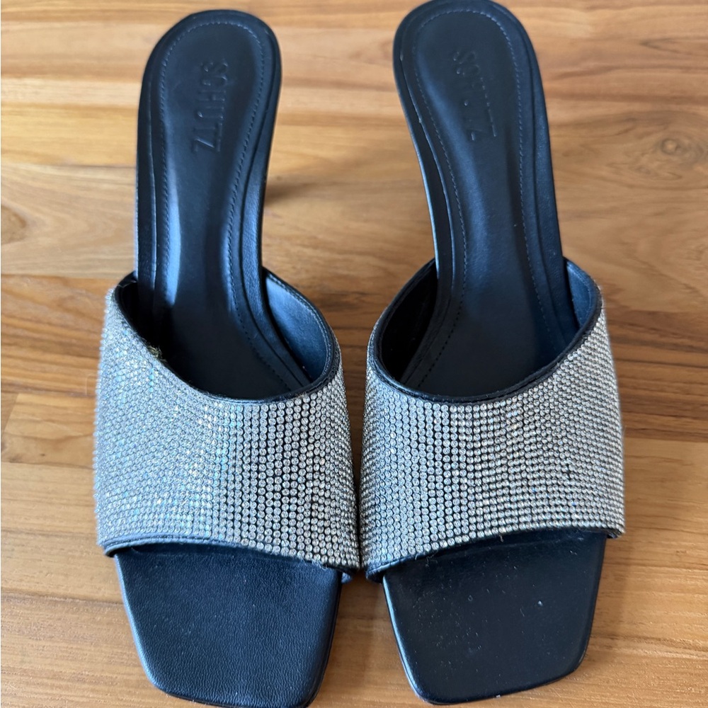 Zara Black and Silver Women's Sandals